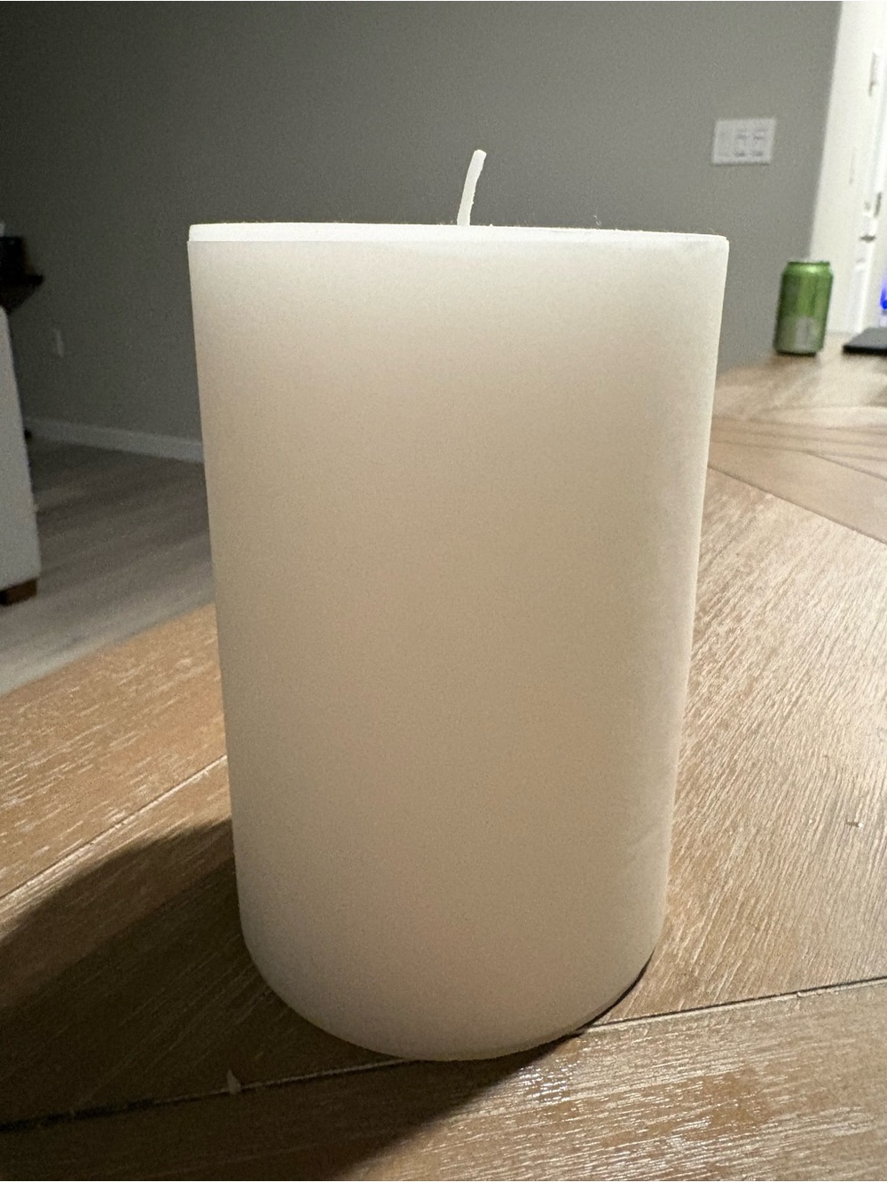 Crate and Barrel White Pillar Candle